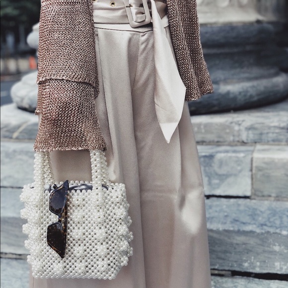 🆕Becky Beaded Bag White Top Handle Bag - Picture 4 of 8